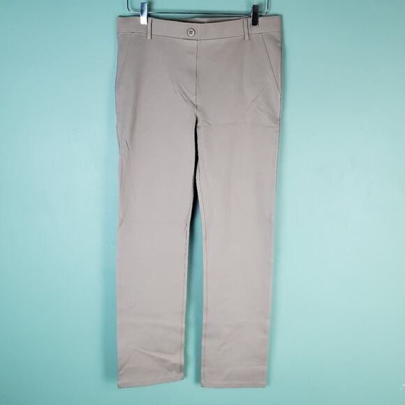 Betabrand Tan Pull On Straight Leg Classic Dress Yoga Pants Size Large Petite - Picture 1 of 5